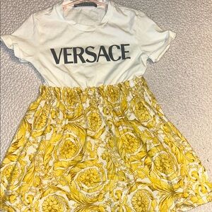 Versace White and Yellow Dress